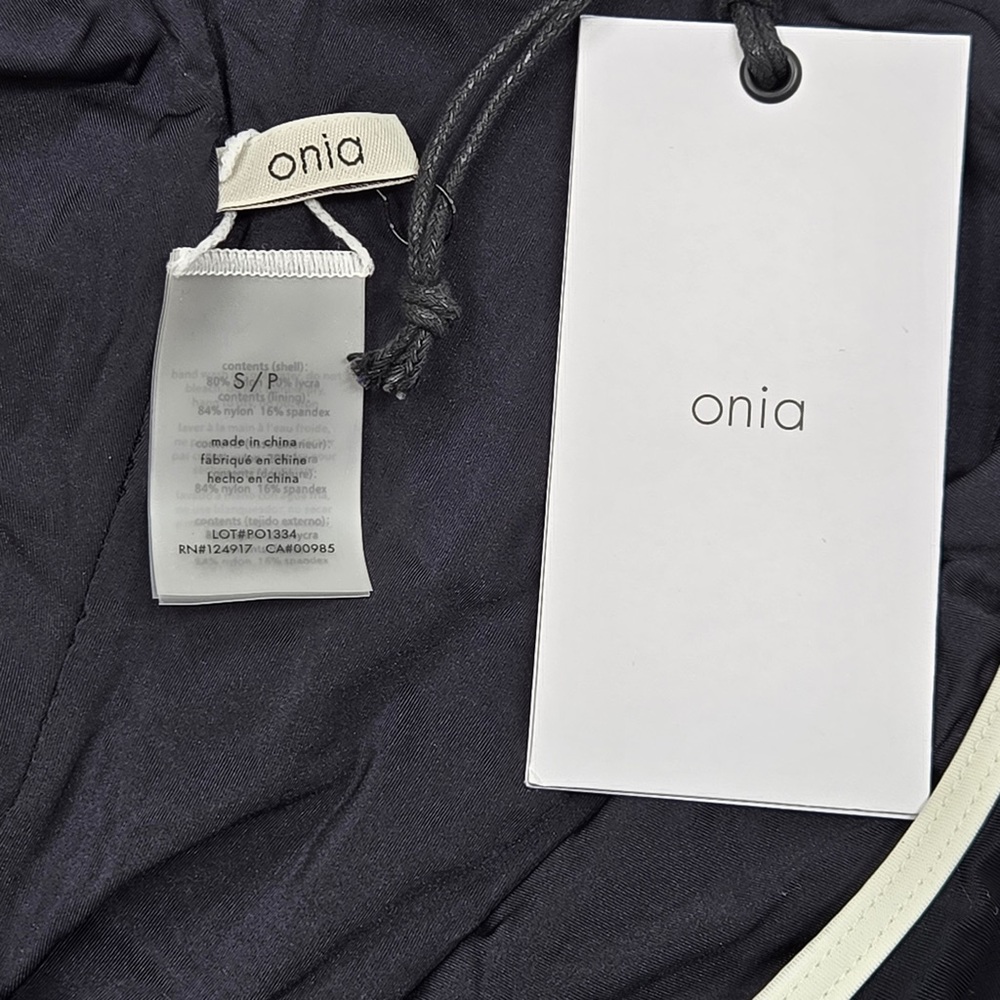 NWT ONIA Arya One Piece Swimsuit Women’s Small Black White 7162 - Picture 7 of 12